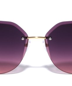 Glo Edge Cut Rimless Cat Eye Rhinestone Wholesale Sunglasses